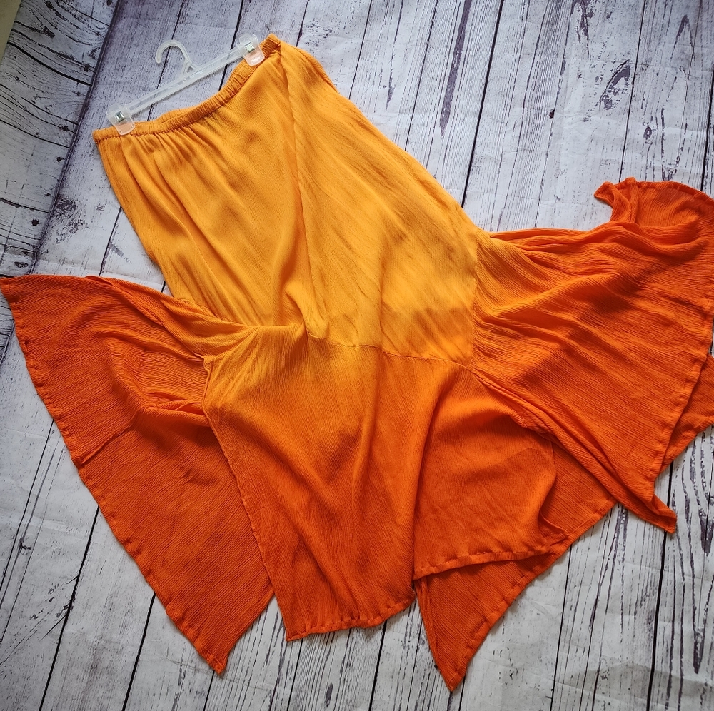 SALE/ Hot Bright COLORS Orange Amber Skirt Size 3X